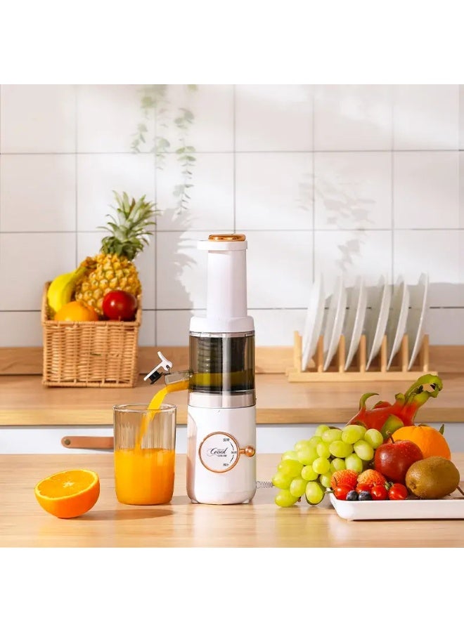 Ceool Slow Juicer Machine for Fruits and Vegetables, Electric Cold Press Juicer, Screw Extrusion Juice Extractor, BPA Free Food Grade Plastic, Citrus Orange Lemon Juicer, Low Speed Masticating Juicer, High Juice Yield, Compact Vertical Design, Home Kitchen Juice Maker - Image 1